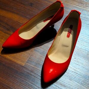 Longchamp Red Leather Heels Size 36